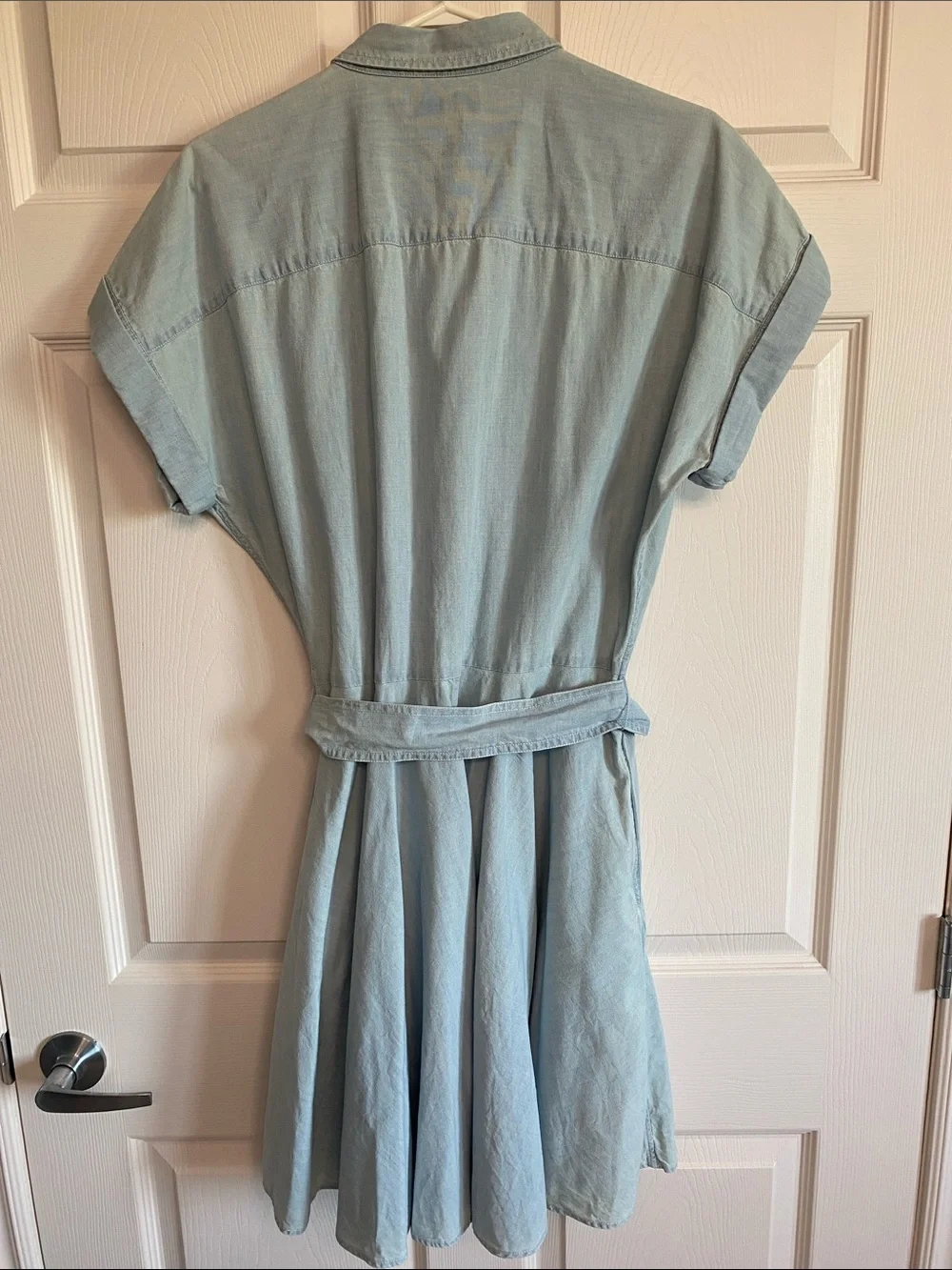 Ralph Lauren Light Blue Shirt-Tie Midi Dress - Picture 3 of 3